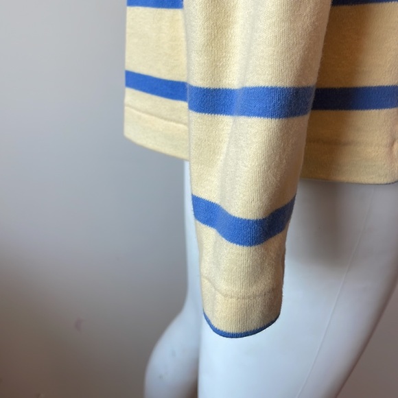 Land’s End Beige & Navy Striped Turtleneck SzMed - Picture 6 of 10